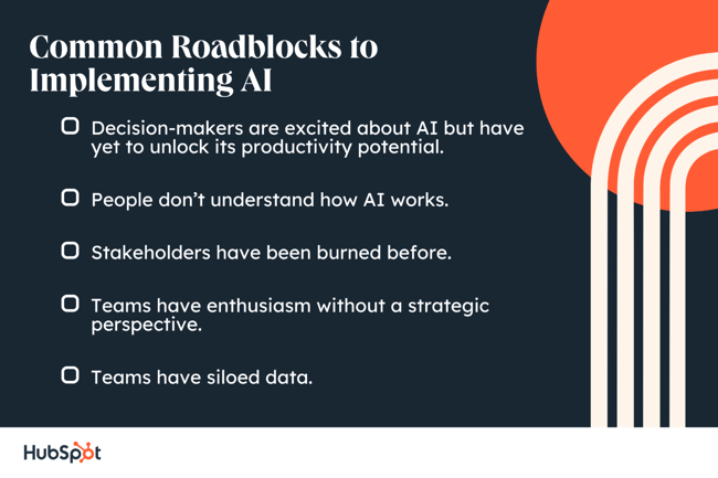 common roadblocks to implementing ai